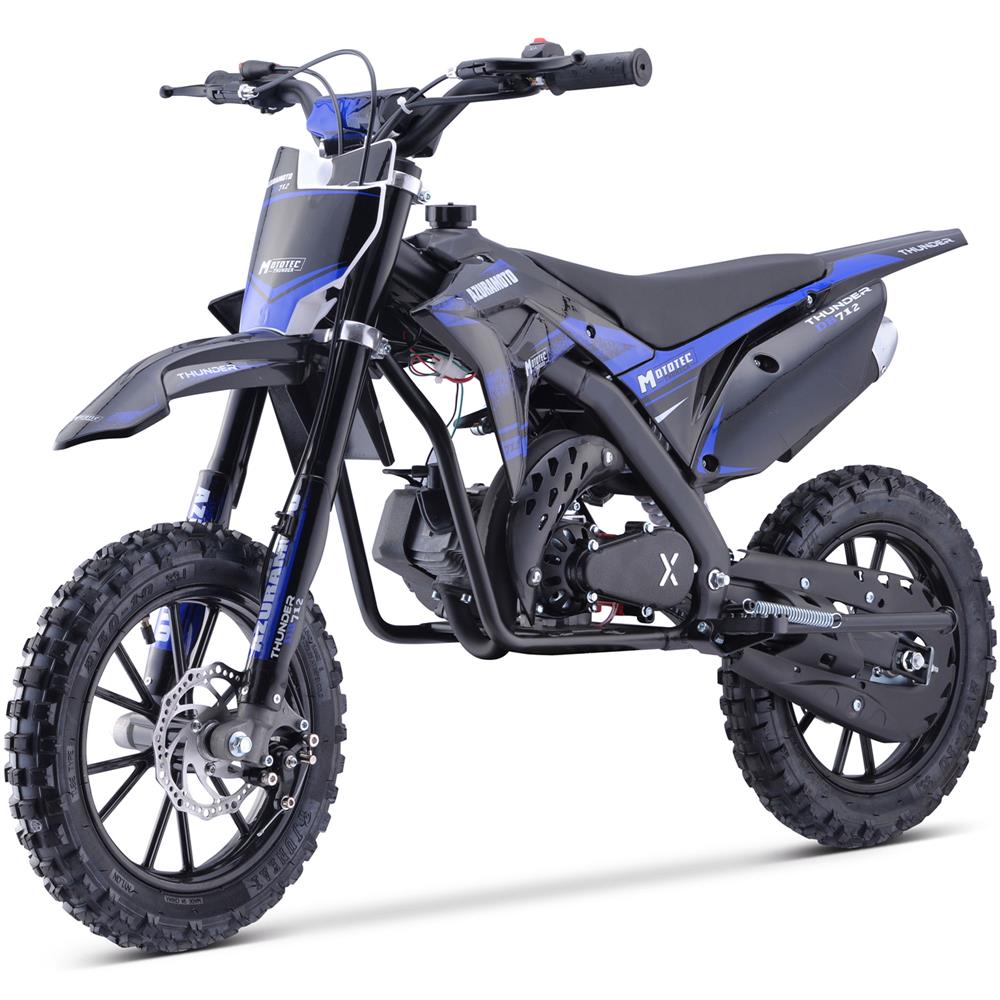 MotoTec Thunder 50cc 2-Stroke Kids Gas Dirt Bike Blue