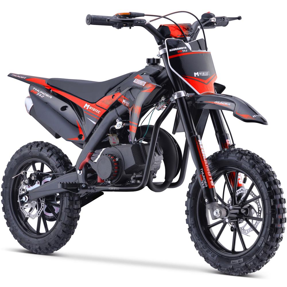 MotoTec Thunder 50cc 2-Stroke Kids Gas Dirt Bike Red