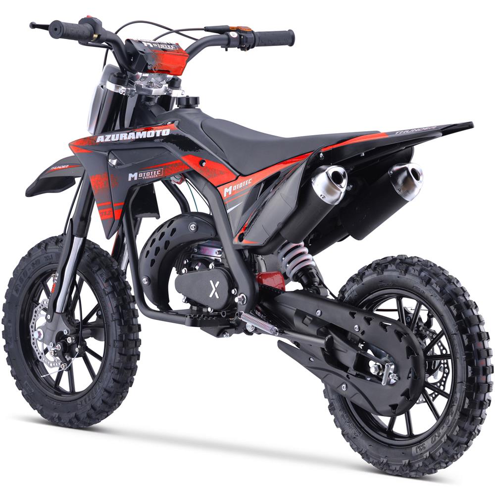 MotoTec Thunder 50cc 2-Stroke Kids Gas Dirt Bike Red