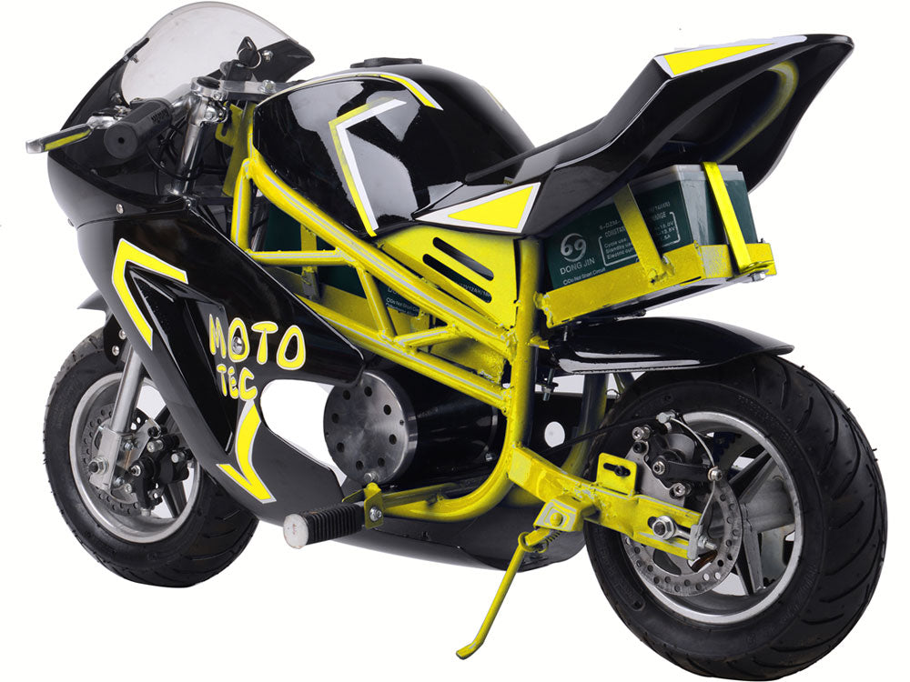 MotoTec Electric Pocket Bike GT 36v 500w Yellow