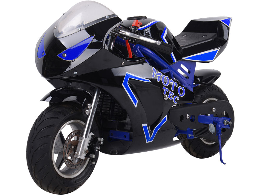 MotoTec Gas Pocket Bike GT 49cc 2-stroke Blue