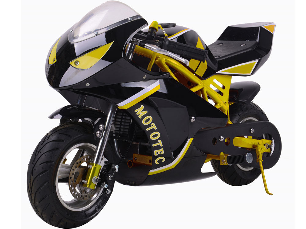 MotoTec Gas Pocket Bike GT 49cc 2-stroke Yellow