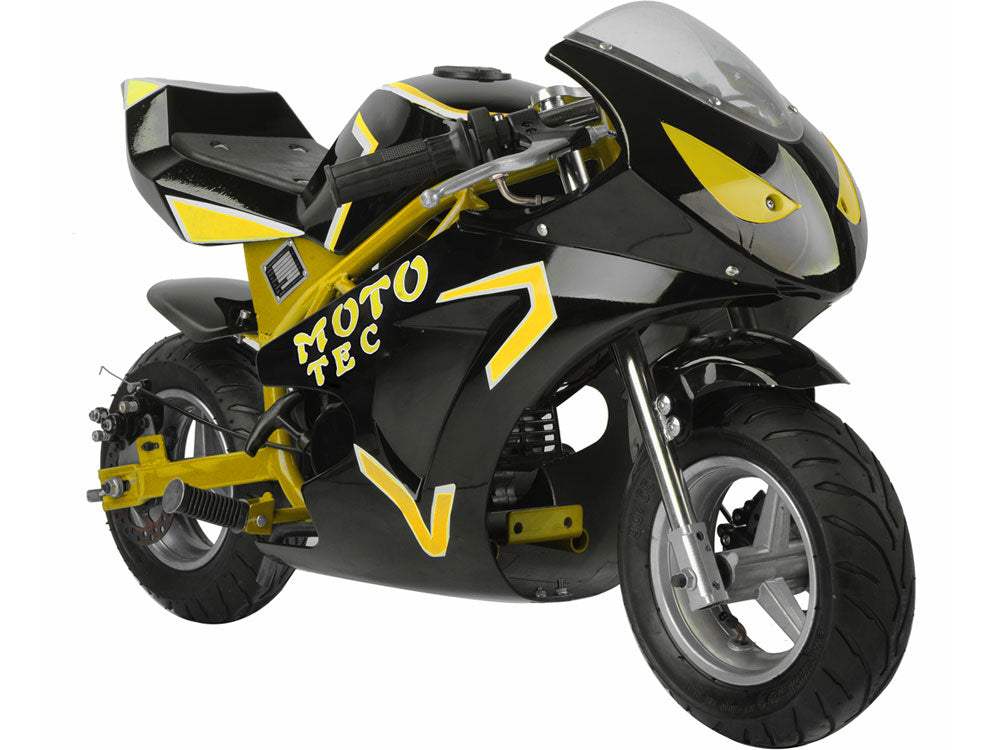 MotoTec Gas Pocket Bike GT 49cc 2-stroke Yellow