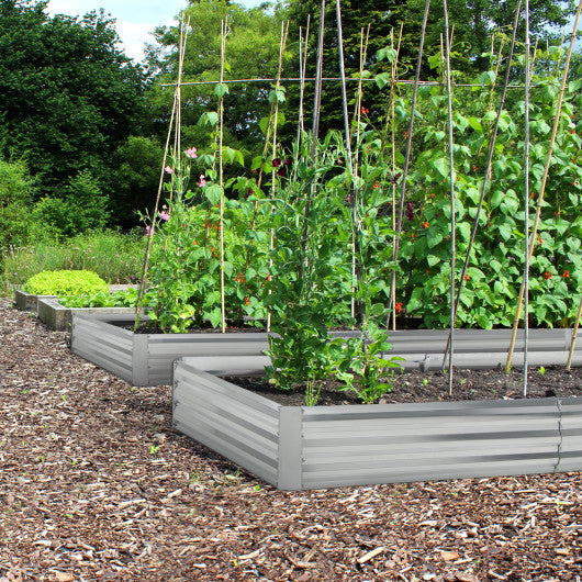 Metal Galvanized Raised Garden Bed with Open-Ended Base-8 x 4 ft