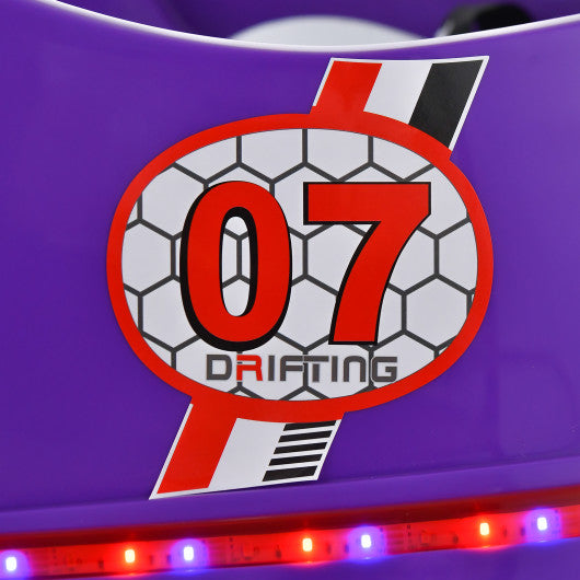 12V Electric Kids Ride On Bumper Car with Flashing Lights for Toddlers-Purple