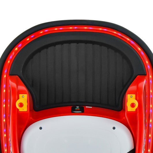 12V Electric Kids Ride On Bumper Car with Flashing Lights for Toddlers-Red