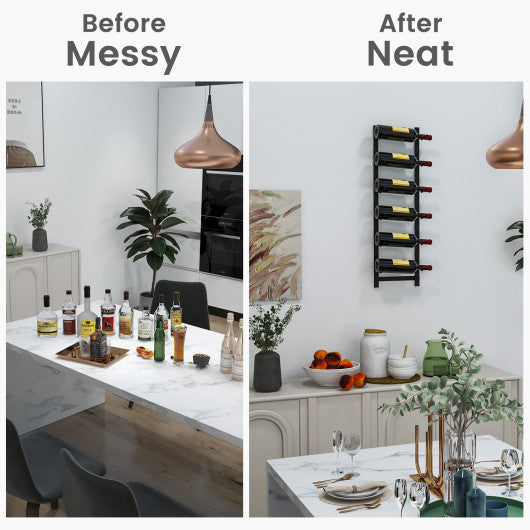Rust proof Wall Mounted Wine Rack for 6 or 9 Bottles-M
