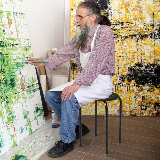 Set of 6 Portable Plastic Stack Stools-Black