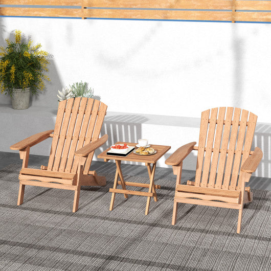 Square Patio Folding Table Teak Wood with Slatted Tabletop Portable for Picnic