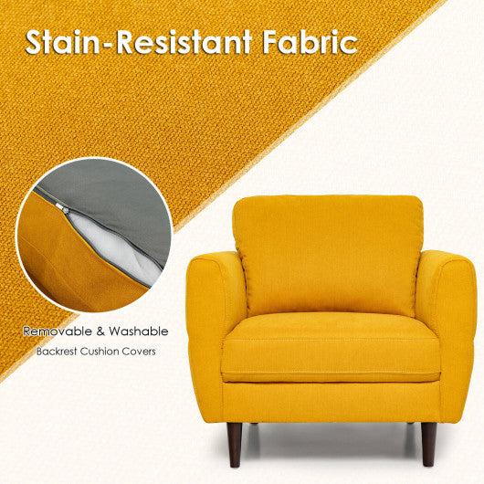 Modern Upholstered Accent Chair Single Sofa Armchair-Yellow