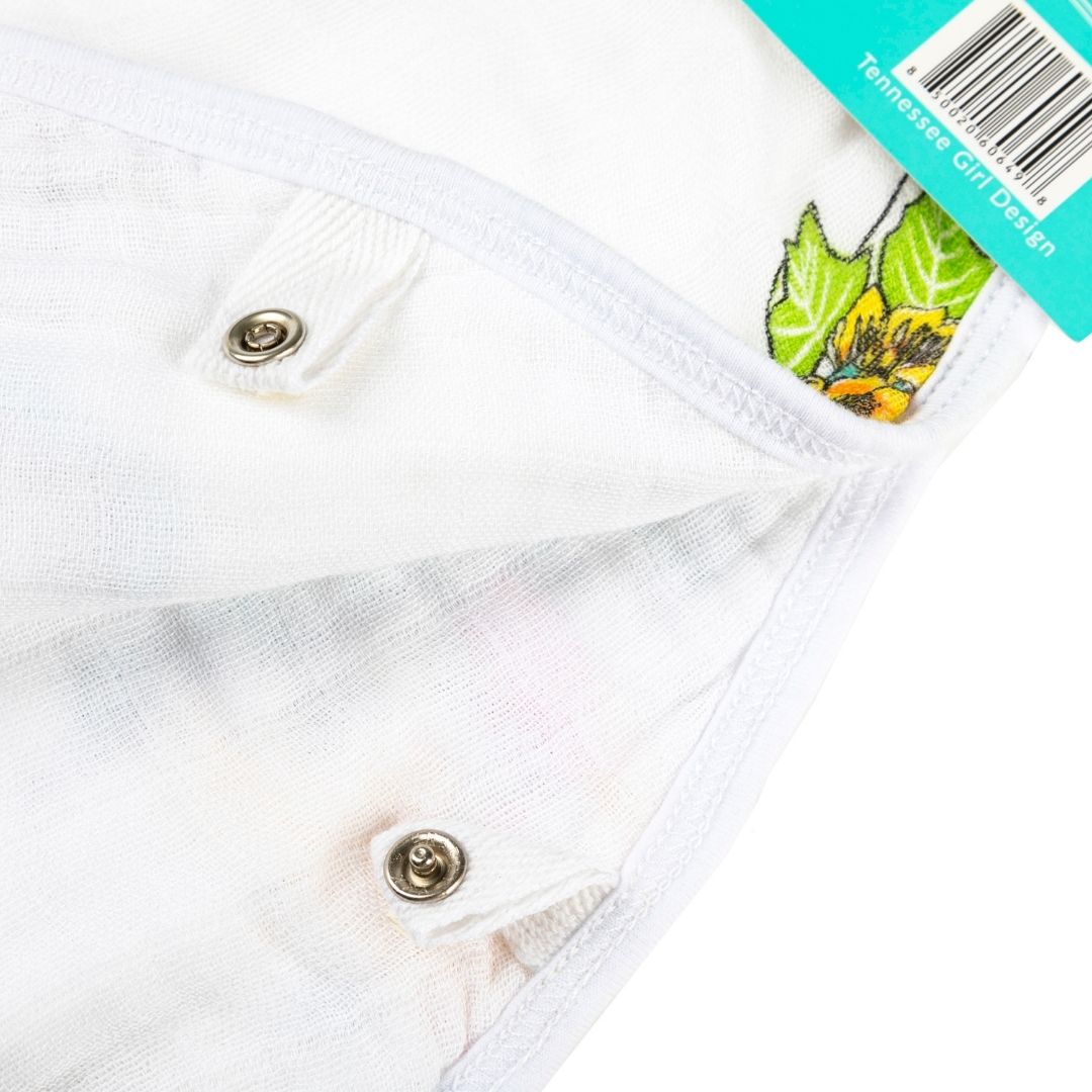 Gift Set: Tennessee Baby Muslin Swaddle Blanket and Burp Cloth/Bib Combo (Floral) by Little Hometown