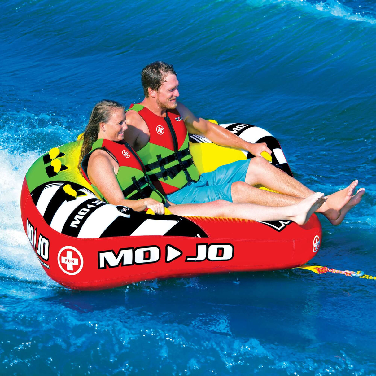 WOW Sports Mojo 1- 3 Person Towable Water Tube For Pool and Lake (16-1070) by Jupiter Gear