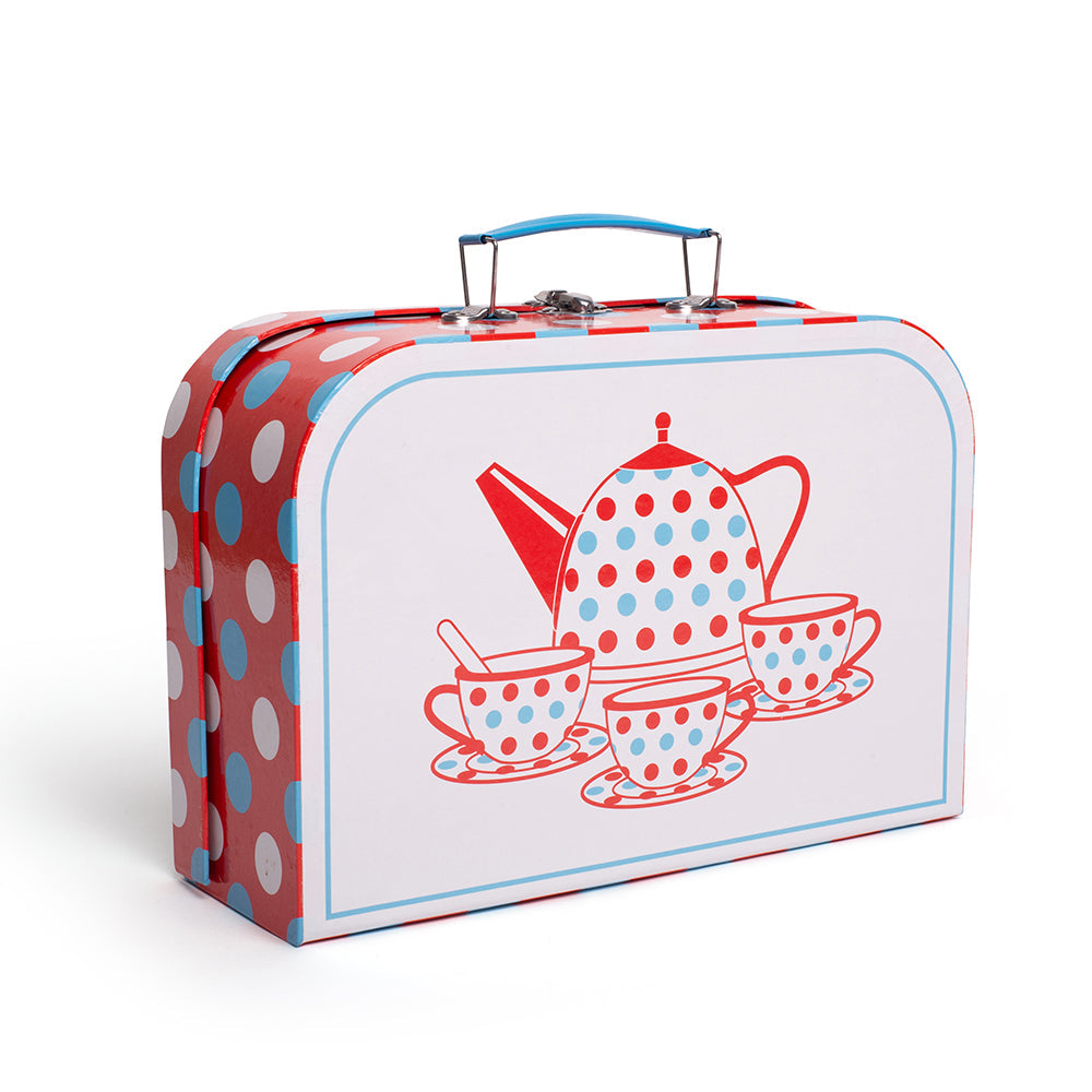 Spotted Tea Set in a Case by Bigjigs Toys US