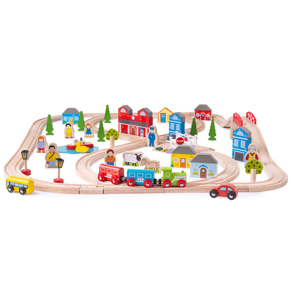 Town and Country Train Set by Bigjigs Toys US