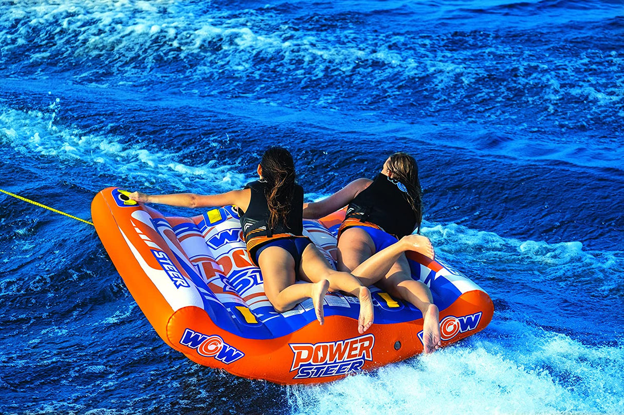 WOW Sports Power Steer 2 Person 2P Steerable Deck Tube Towable (22-WTO-4112) by Jupiter Gear