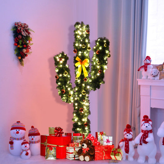 5' Artificial Cactus Christmas Tree with Lights-5 ft