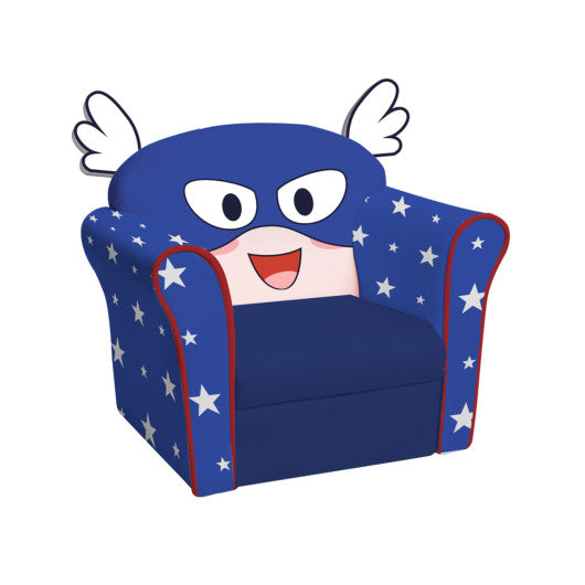 Original Kids Sofa with Armrest and Thick Cushion-Blue