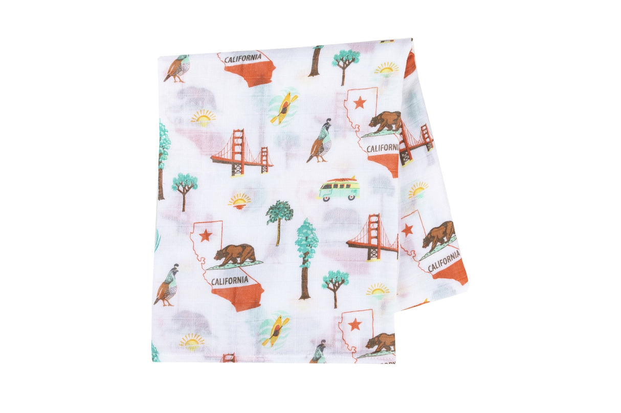 Gift Set: California Baby Muslin Swaddle Blanket and Burp Cloth/Bib Combo by Little Hometown