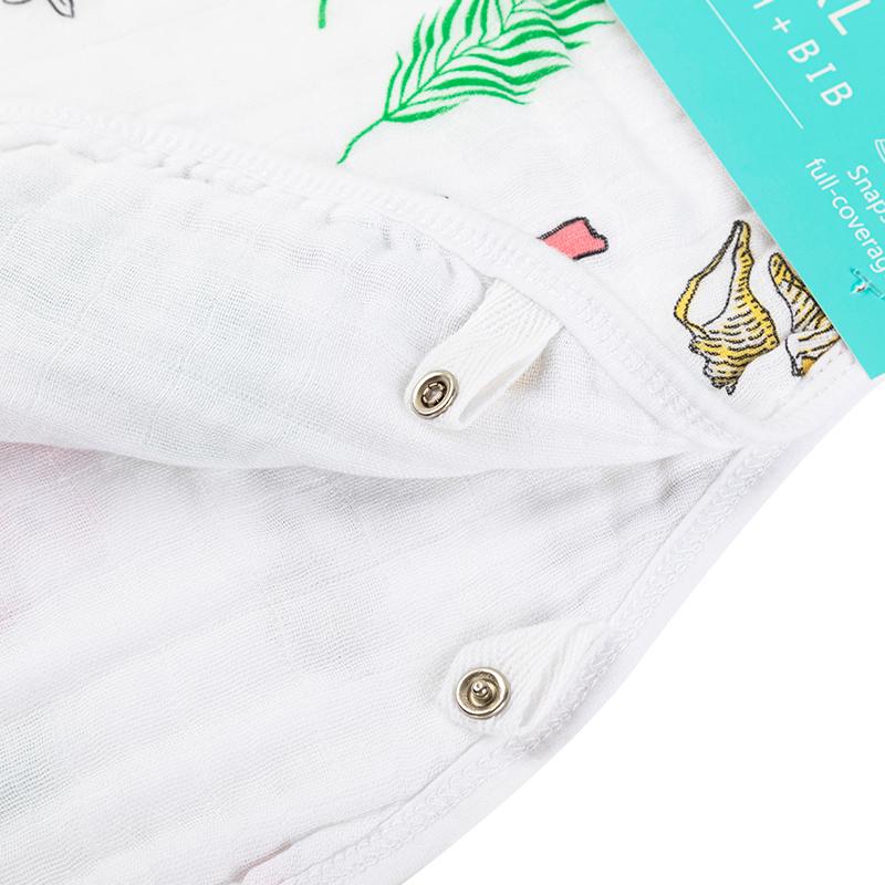 Gift Set: Florida Baby Muslin Swaddle Blanket and Burp Cloth/Bib Combo (Floral) by Little Hometown