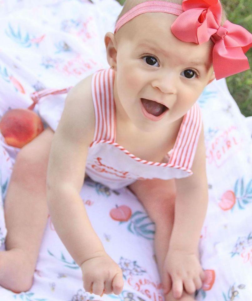Gift Set: Georgia Girl Muslin Swaddle Blanket and Burp Cloth/Bib Combo by Little Hometown