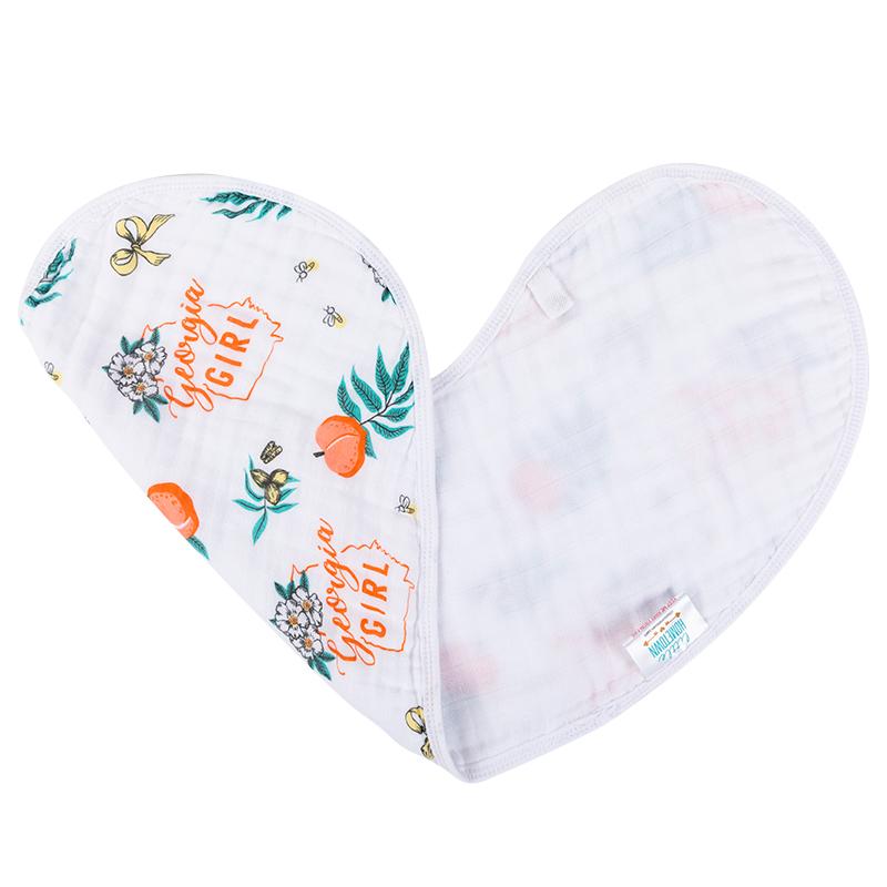 Gift Set: Georgia Girl Muslin Swaddle Blanket and Burp Cloth/Bib Combo by Little Hometown
