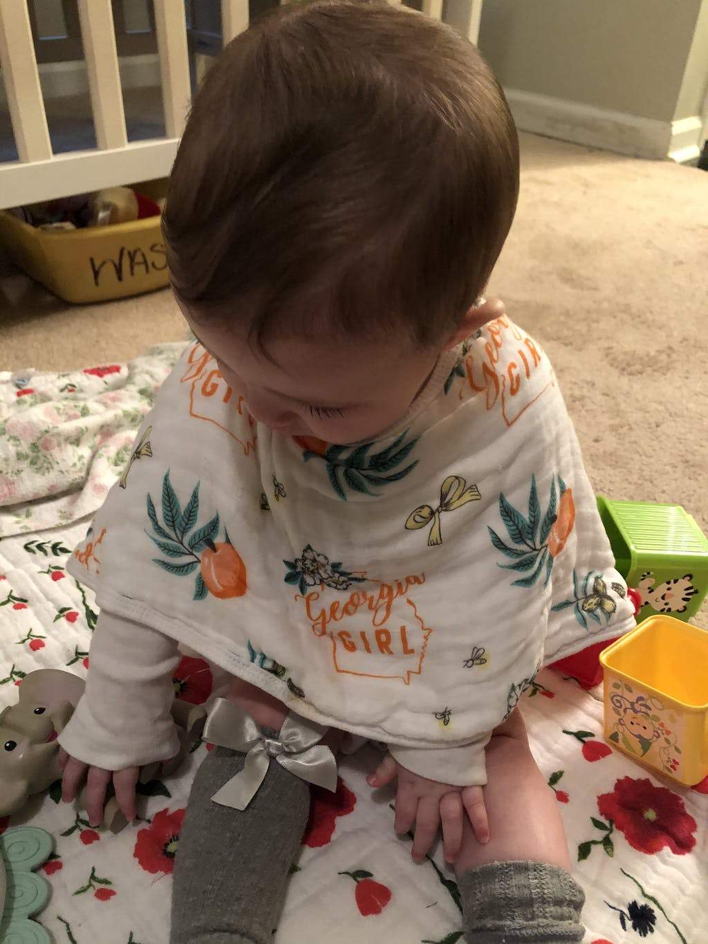 Gift Set: Georgia Girl Muslin Swaddle Blanket and Burp Cloth/Bib Combo by Little Hometown