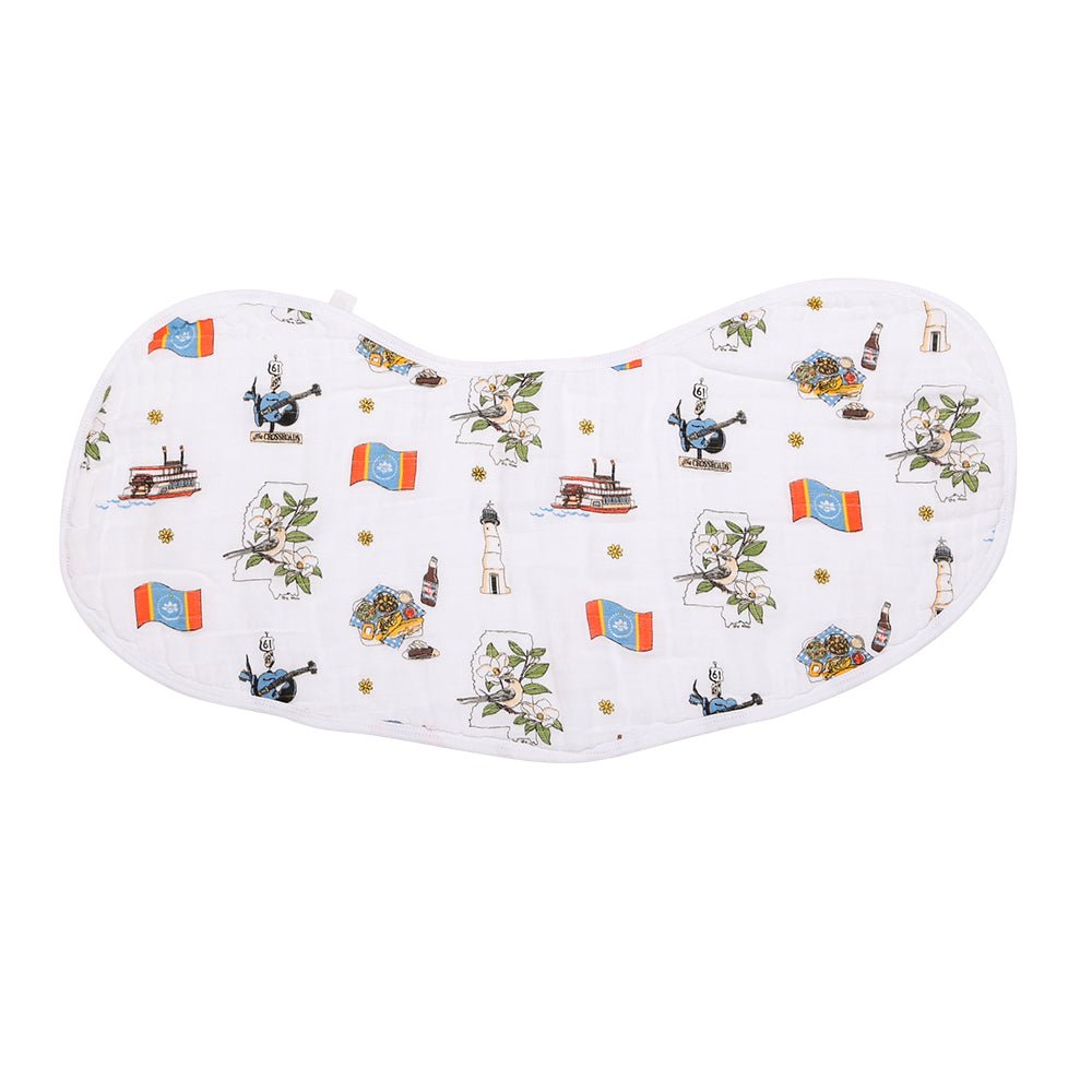 Gift Set: Mississippi Muslin Swaddle Baby Blanket and Burp Cloth/Bib Combo by Little Hometown