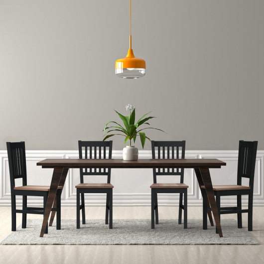 Set of 4 Dining Chair Spindle Back Wooden Legs