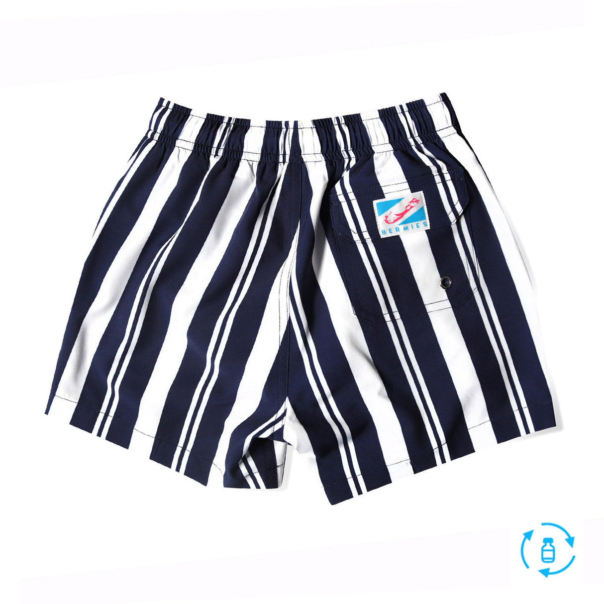 Navy Stripes - Kids Swim Trunks by Bermies