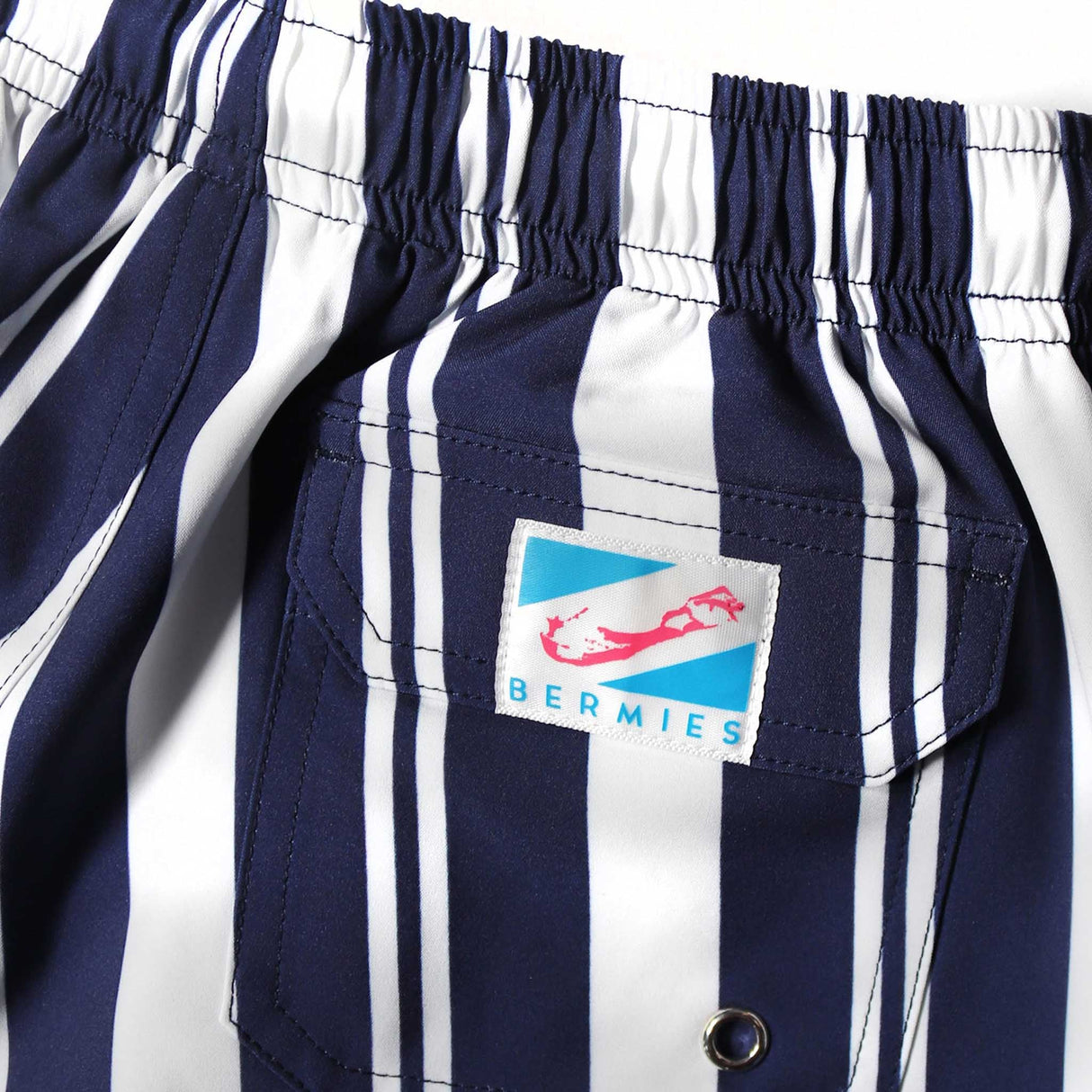 Navy Stripes - Kids Swim Trunks by Bermies