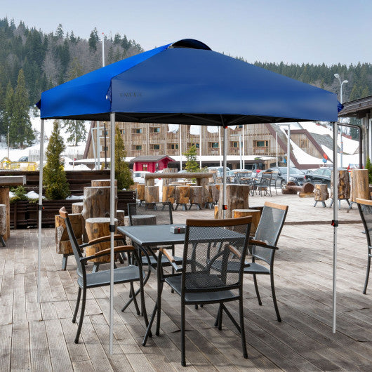 6.6 x 6.6 Feet Outdoor Pop Up Camping Canopy Tent with Roller Bag-Blue