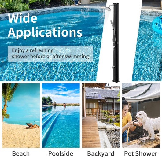 7.2 Feet 9.3 Gallon Solar Heated Shower with Hand and Foot Tap