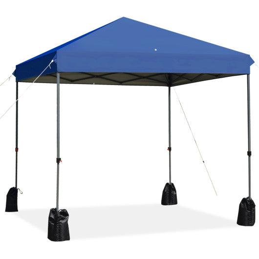 8’x8' Outdoor Pop up Canopy Tent w/Roller Bag-Blue