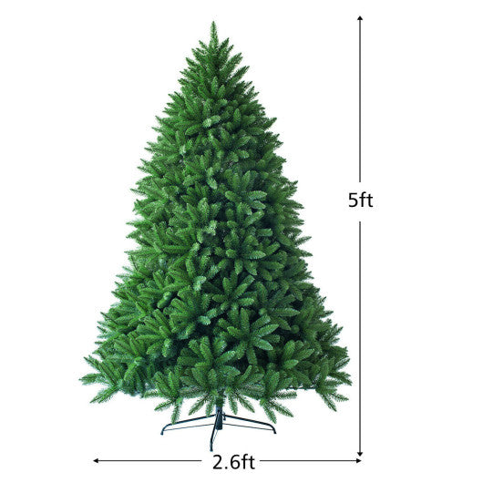 5 Feet Artificial Fir Christmas Tree with LED Lights and 600 Branch Tips