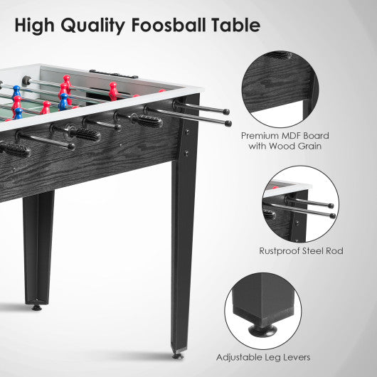 48" Competition Sized Home Recreation Wooden Foosball Table-Black
