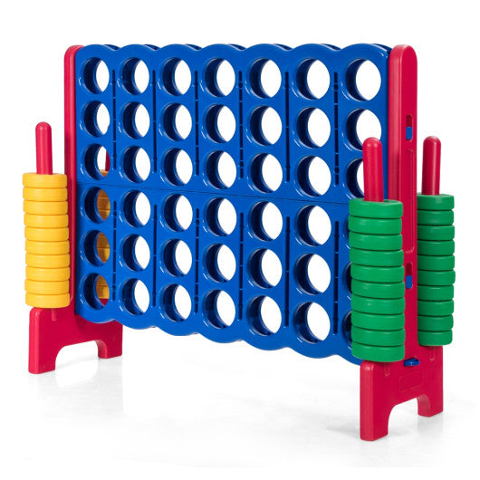 Jumbo 4-to-Score Giant Game Set with 42 Jumbo Rings and Quick-Release Slider-Red