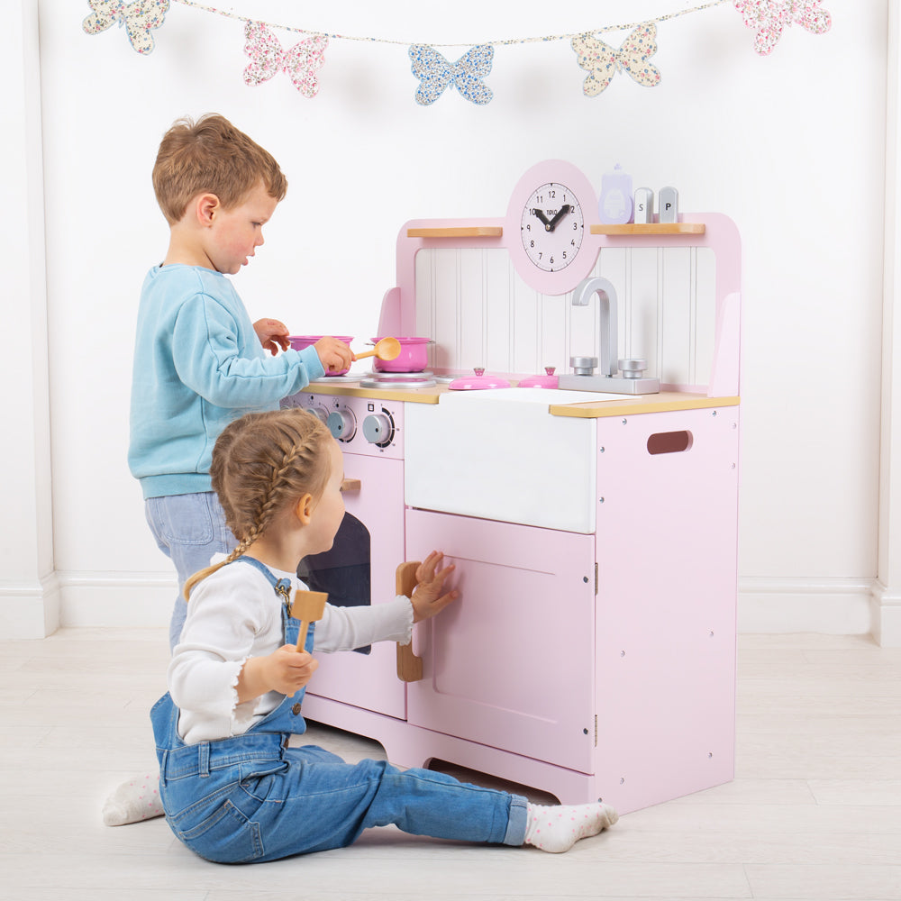 Country Play Kitchen (Pink) by Bigjigs Toys US
