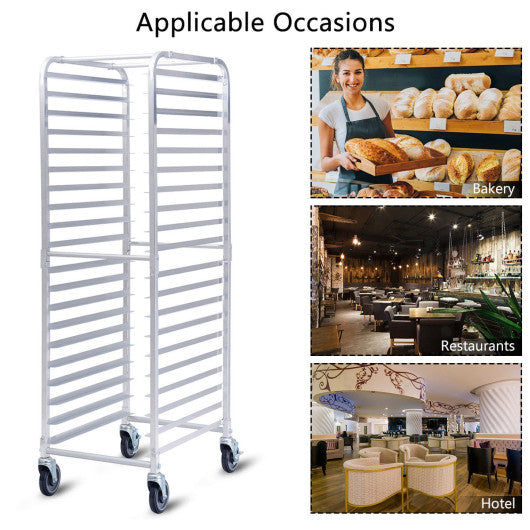 26 x 20 x 70 Inch 20 Sheet Aluminum Pan Rolling Bakery Rack