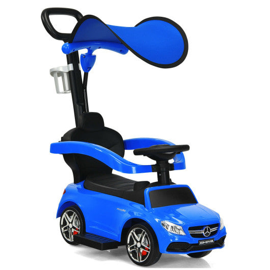 3-in-1 Mercedes Benz Ride-on Toddler Sliding Car-Blue
