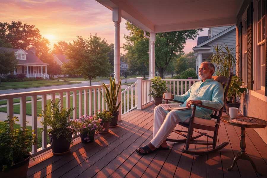 Front Porch Morning Coffee Setup
