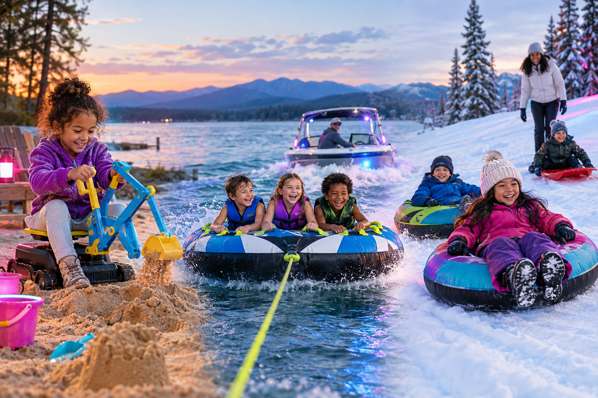 Sand digger, water towable, snow tubes and sleds