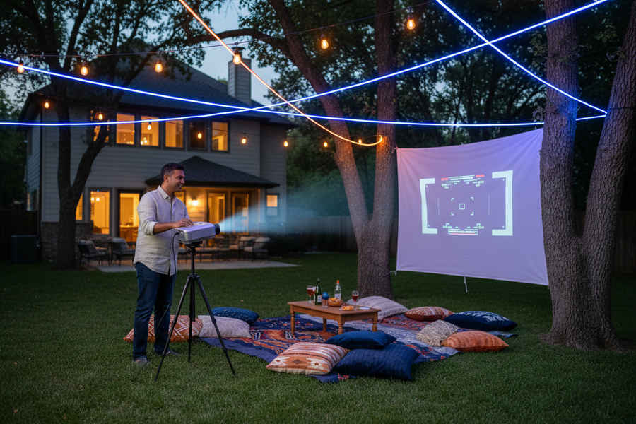 Outdoor Movie Night Setup