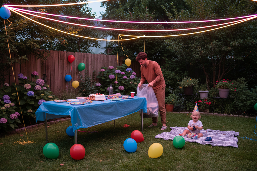 Toddler Birthday Party Cleanup