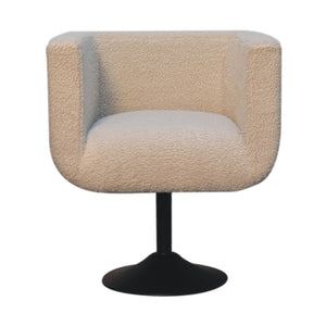 Boucle Swivel Chair - Cream by Couch.com
