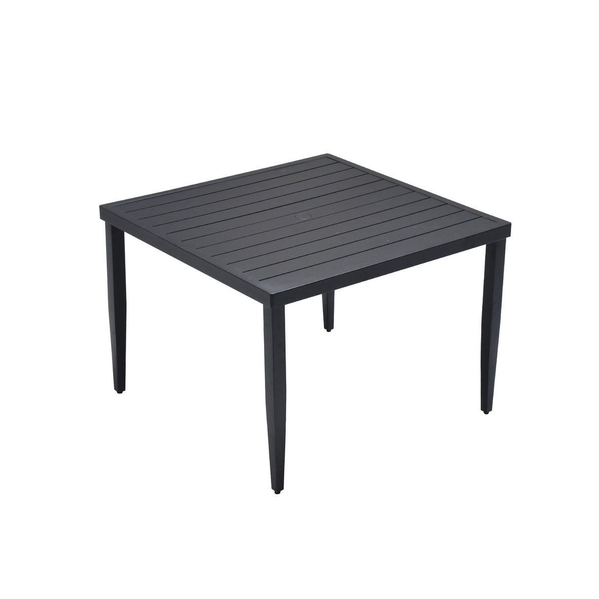 Outdoor Patio Rectangle Dining Table With Tapered Feet & Umbrella Hole by Couch.com