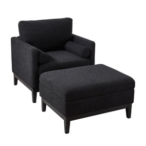 Farmhouse Upholstered Accent Chair With Ottoman, Reversible Lid Coffee Table by Couch.com