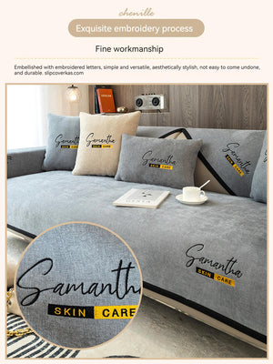 Non-Slip Cat Scratch Furniture Cover for Leather Sofas, Chenille Sofa Towels Covers I