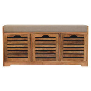 Shutter Shoe Bench, 3 Drawer - Oak by Couch.com
