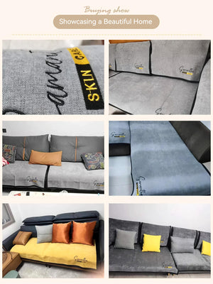 Non-Slip Cat Scratch Furniture Cover for Leather Sofas, Chenille Sofa Towels Covers I