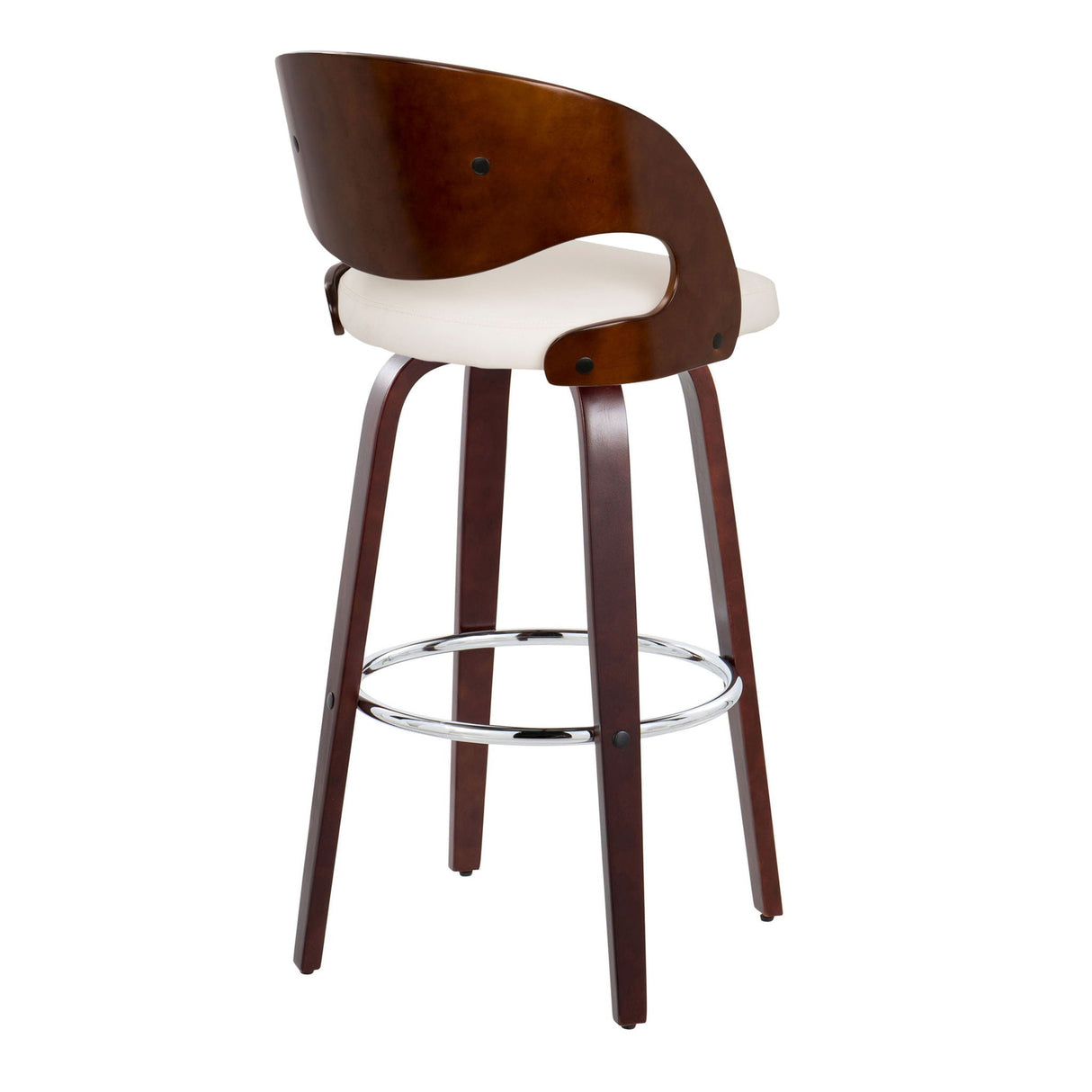 Pino - Mid Century Modern Fixed Height Barstool With Swivel & Round Footrest (Set of 2) by Couch.com